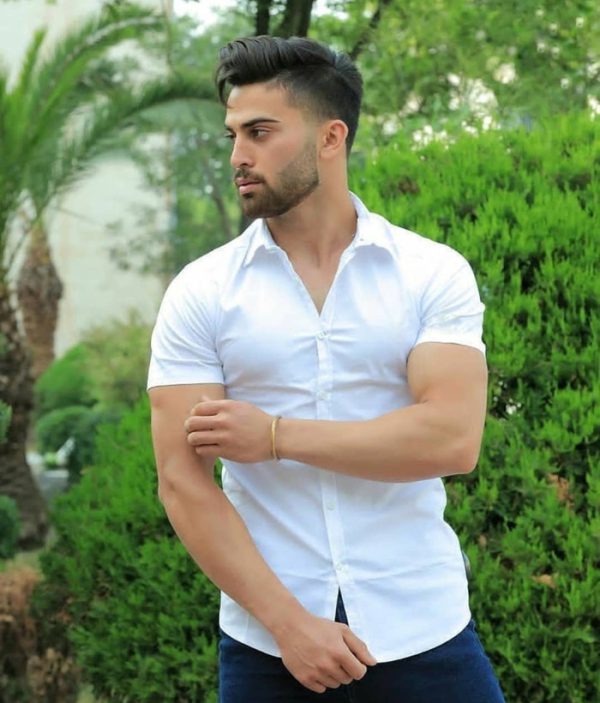 تصویر پیراهن آستین کوتاه مردانه سفید 